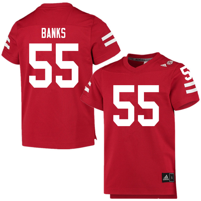 Men #55 Brig Banks Nebraska Cornhuskers College Football Jerseys Sale-Scarlet